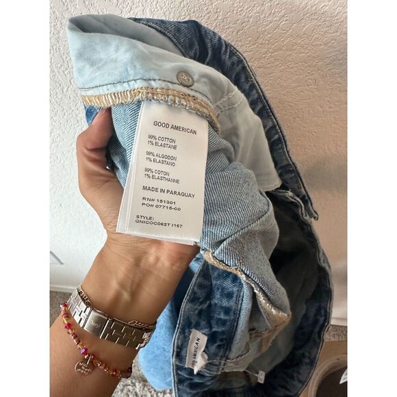 Good American Good Icon Crop With Festival Rips NWT - Picture 4 of 7